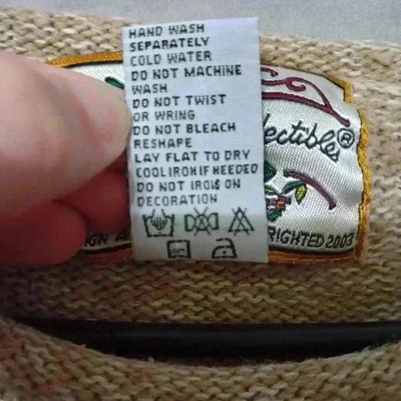 VTG Heirloom Collectibles Christmas Collection Womens Tan Sweater SZ L Y2K - Picture 4 of 7